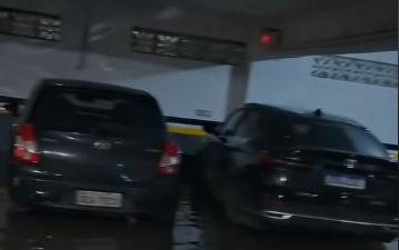 Chuva Forte em Cuiabá Causa Alagamento em Garagem de Prédio Residencial Chuva Forte em Cuiabá Causa Alagamento em Garagem de Prédio Residencial