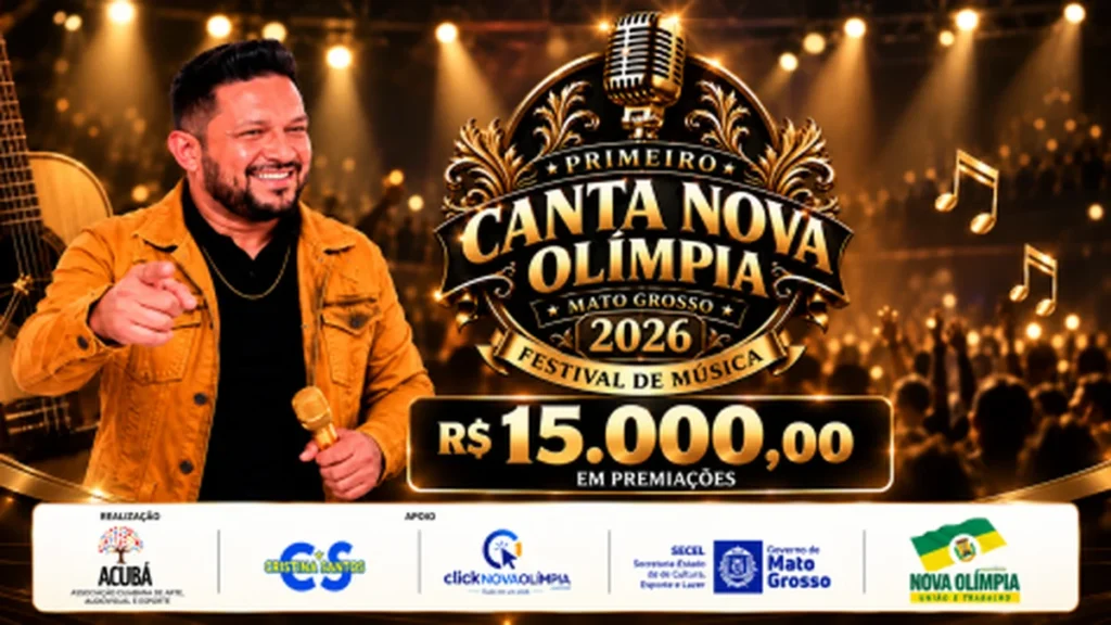 1º Canta Nova Olímpia reúne talentos musicais com R$ 15 mil em prêmios