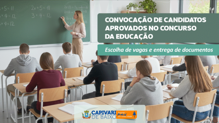 Capivari de Baixo Revela Cronograma de Entrega de Documentos para Aprovados no Concurso da Educação Capivari de Baixo Revela Cronograma de Entrega de Documentos para Aprovados no Concurso da Educação