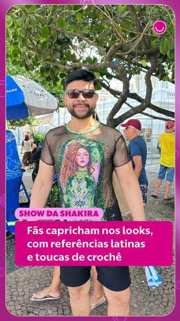 Shakira no Rio: Fãs Aposta em Looks Vibrantes e Personalizados para Grande Show Shakira no Rio: Fãs Aposta em Looks Vibrantes e Personalizados para Grande Show