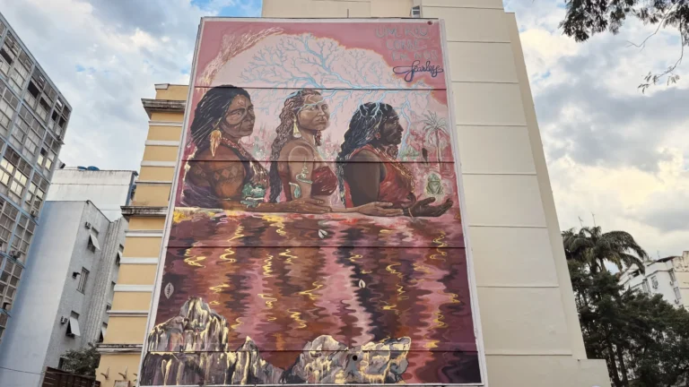 Mural no Rio destaca resistência contra hidrovia Araguaia-Tocantins e valoriza mulheres indígenas