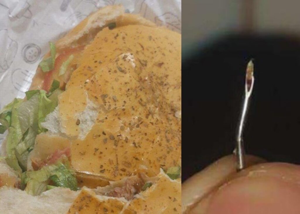 Cliente encontra agulha em sanduíche e processa restaurante por danos judiciais