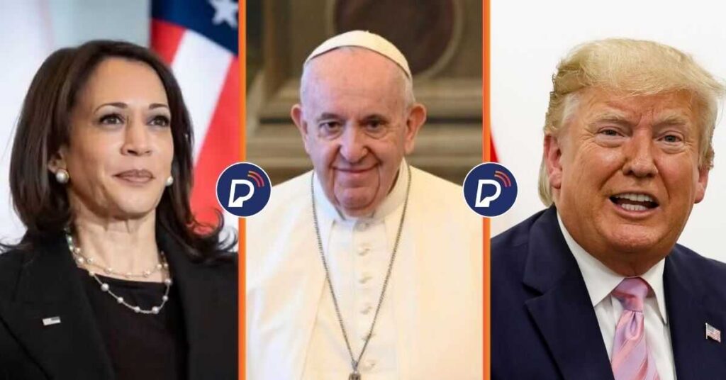 Papa Francisco critica opiniões de Kamala Harris e Donald Trump sobre vida e recomenda voto no ‘mal menor’