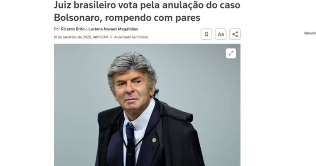 Voto Impactante de Fux Ganha Atenção Internacional: ‘Rompendo com Posição dos Colegas’ Imagem do artigo