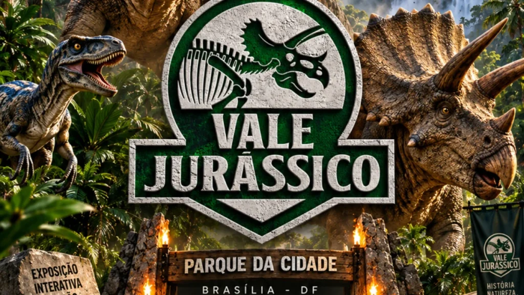 Vale Jurássico em Brasília: Uma Aventura Imersiva entre Dinossauros no Parque da Cidade Vale Jurássico em Brasília: Uma Aventura Imersiva entre Dinossauros no Parque da Cidade