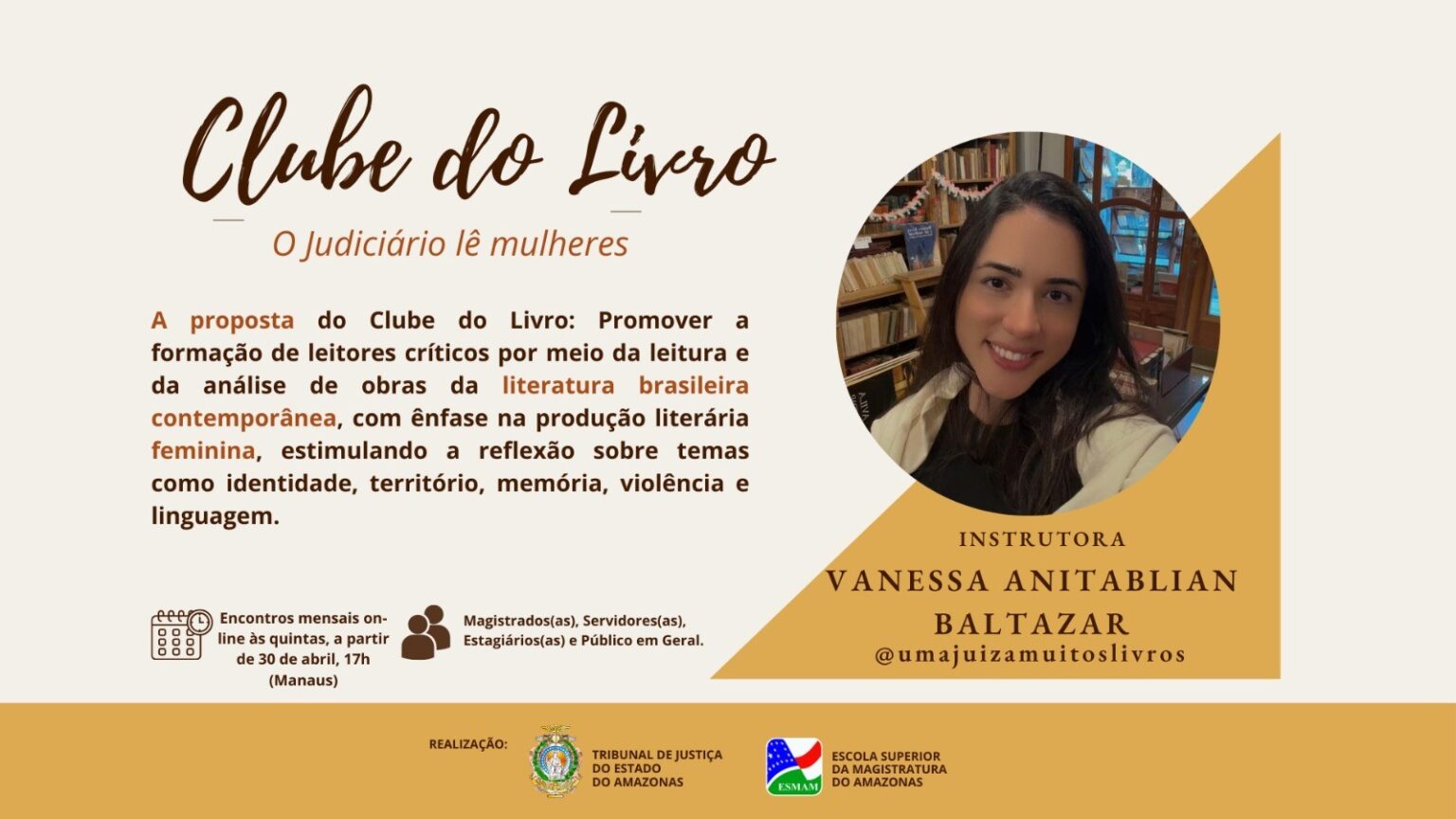 Clube do Livro da Escola da Magistratura do Amazonas: Literatura Feminina em Foco Clube do Livro da Escola da Magistratura do Amazonas: Literatura Feminina em Foco