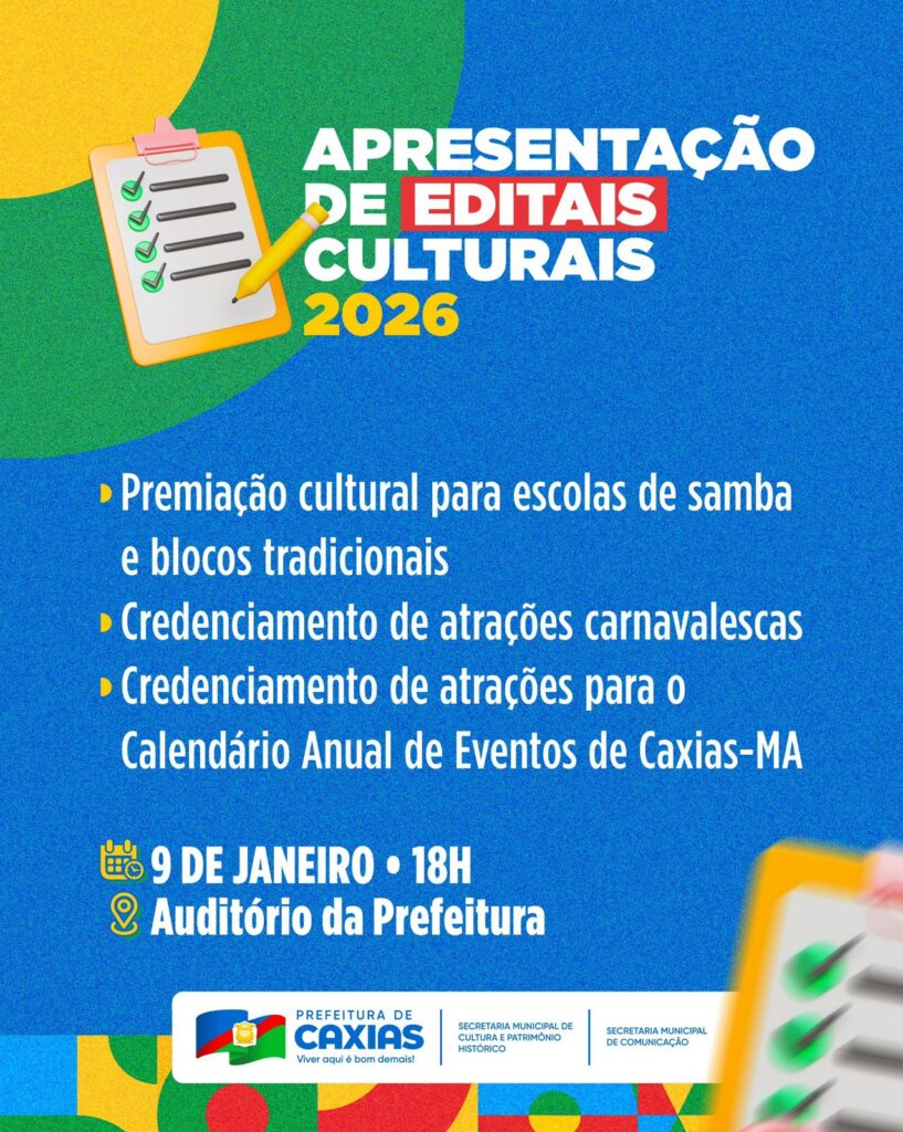 Apresentação dos Editais Culturais de 2026 em Caxias - Um Marco para a Cultura Local
