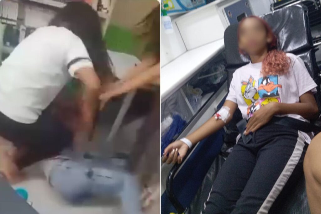 Adolescente é agredida por colega em escola estadual de São Vicente; Vídeo mostra a violência Adolescente é agredida por colega em escola estadual de São Vicente; Vídeo mostra a violência