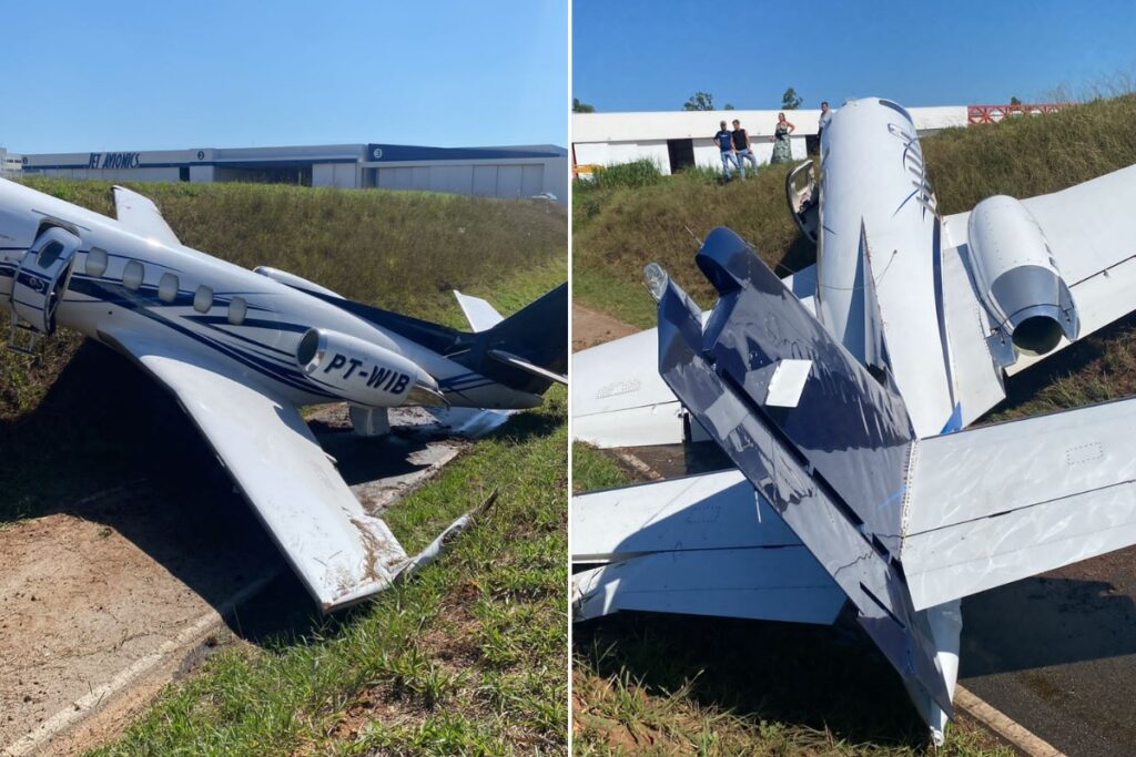 Avião Cessna Colide com Barranco ao Pousar em Jundiaí, SP