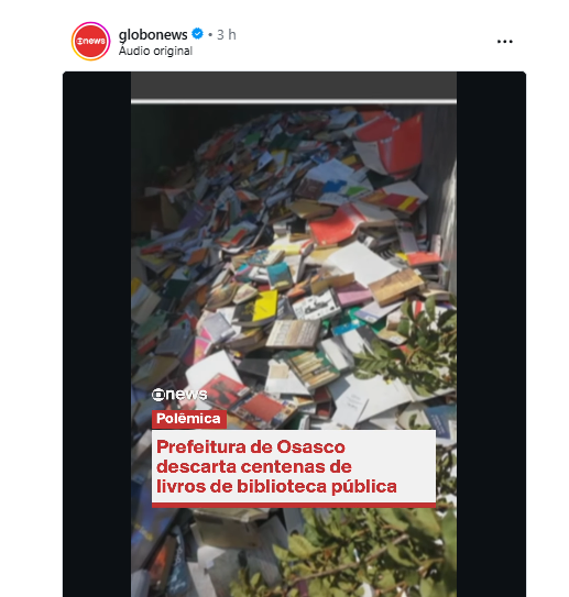 Cultura em Perigo: MP Investiga Descarte Irregular de Livros em Osasco Cultura em Perigo: MP Investiga Descarte Irregular de Livros em Osasco