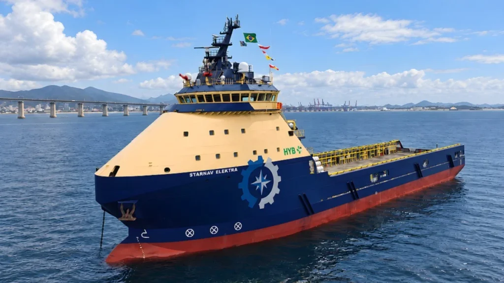 PSV híbrido Starnav Elektra é entregue com tripulação 100% feminina no Rio de Janeiro PSV híbrido Starnav Elektra é entregue com tripulação 100% feminina no Rio de Janeiro