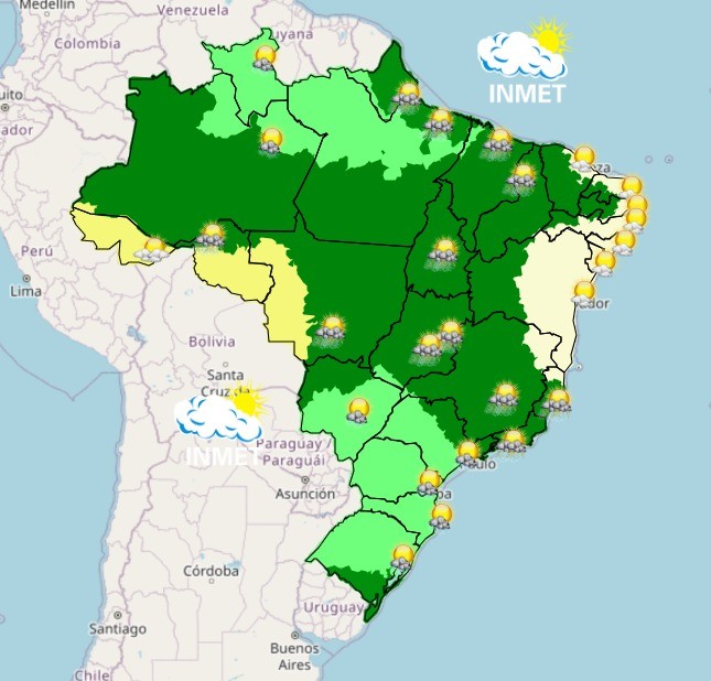 Chuvas Intensificam no Sudeste e Centro-Oeste Enquanto Calor Persiste no Sul Chuvas Intensificam no Sudeste e Centro-Oeste Enquanto Calor Persiste no Sul