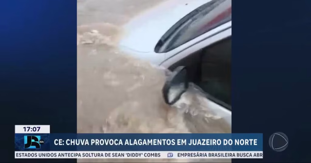 Chuvas Fortes Causam Alagamentos em Juazeiro do Norte e Alertam 36 Cidades no Ceará