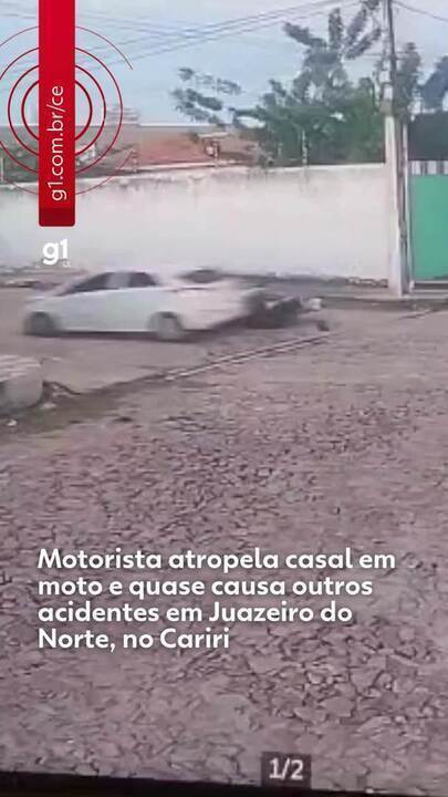 Motorista em fuga atropela casal de motociclistas e quase causa tragédia em Juazeiro do Norte Motorista em fuga atropela casal de motociclistas e quase causa tragédia em Juazeiro do Norte