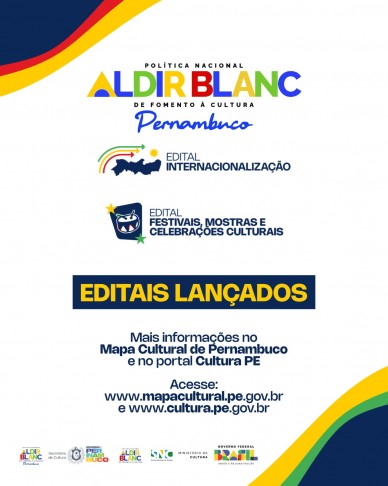 Pernambuco Lança Novos Editais de Fomento à Cultura com R$ 8,4 Milhões em Investimentos Pernambuco Lança Novos Editais de Fomento à Cultura com R$ 8,4 Milhões em Investimentos