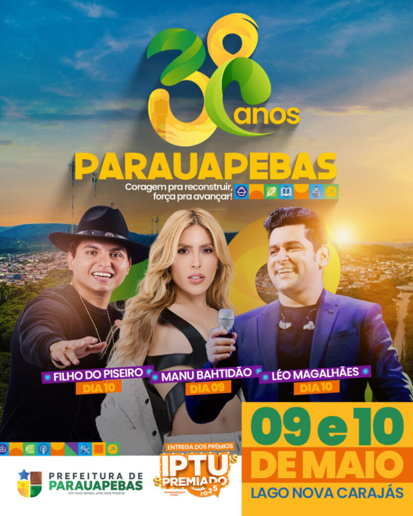 Parauapebas Completa 38 Anos: Celebração Cultural Une Comunidade e Artistas Parauapebas Completa 38 Anos: Celebração Cultural Une Comunidade e Artistas