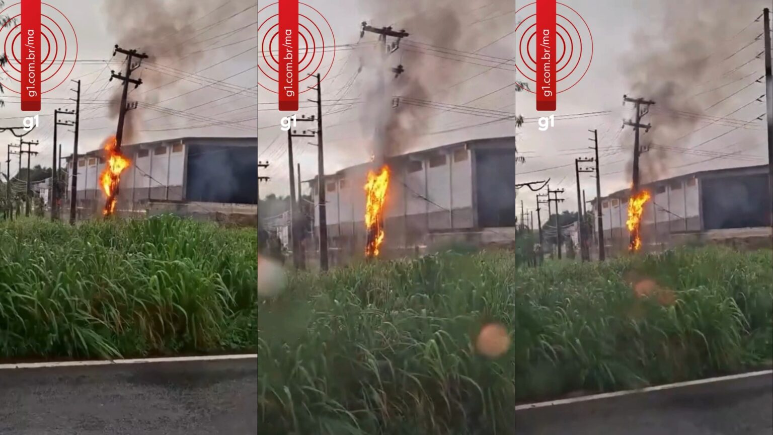 Incêndio em Poste na BR-135 em São Luís: Ninguém se Feriu Incêndio em Poste na BR-135 em São Luís: Ninguém se Feriu