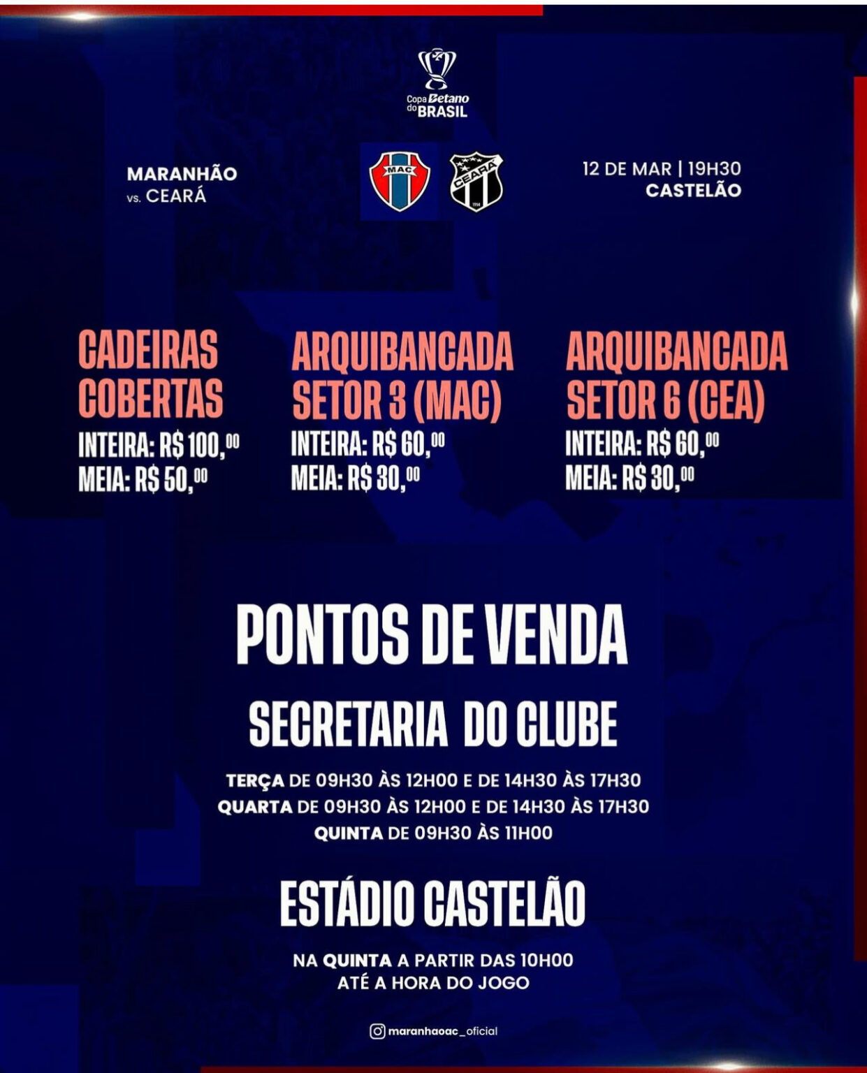 Ingressos para Maranhão x Ceará na Copa do Brasil 2026: Tudo que Você Precisa Saber Ingressos para Maranhão x Ceará na Copa do Brasil 2026: Tudo que Você Precisa Saber