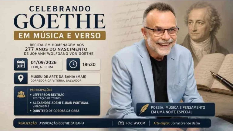 Goethe ganha recital de música e poesia em Salvador pelos seus 277 anos Goethe ganha recital de música e poesia em Salvador pelos seus 277 anos
