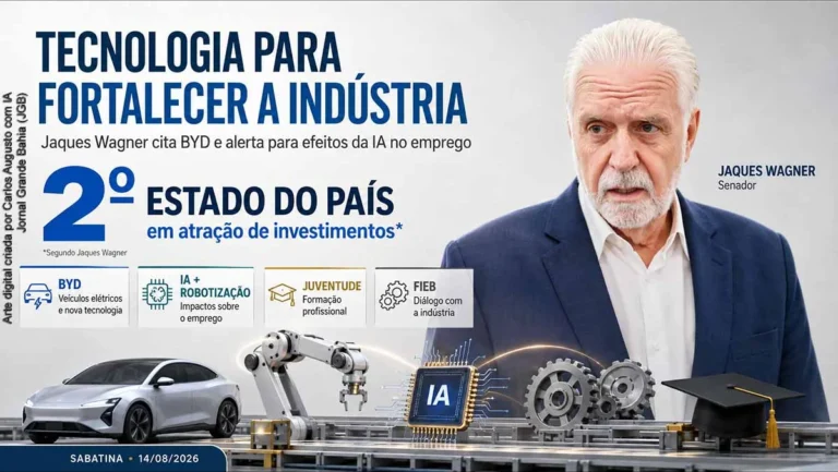 Senador Jaques Wagner reforça aposta em tecnologia para indústria baiana e alerta sobre IA e empregos Senador Jaques Wagner reforça aposta em tecnologia para indústria baiana e alerta sobre IA e emprego