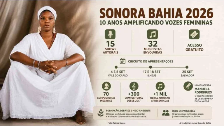 Sonora Bahia celebra uma década com 15 shows de compositoras baianas em setembro