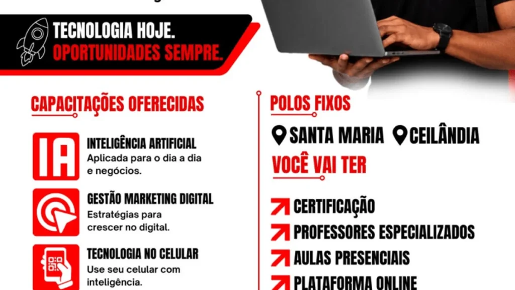 Cursos Gratuitos de Tecnologia em Ceilândia e Santa Maria: Inscrições Abertas para Capacitação Digit