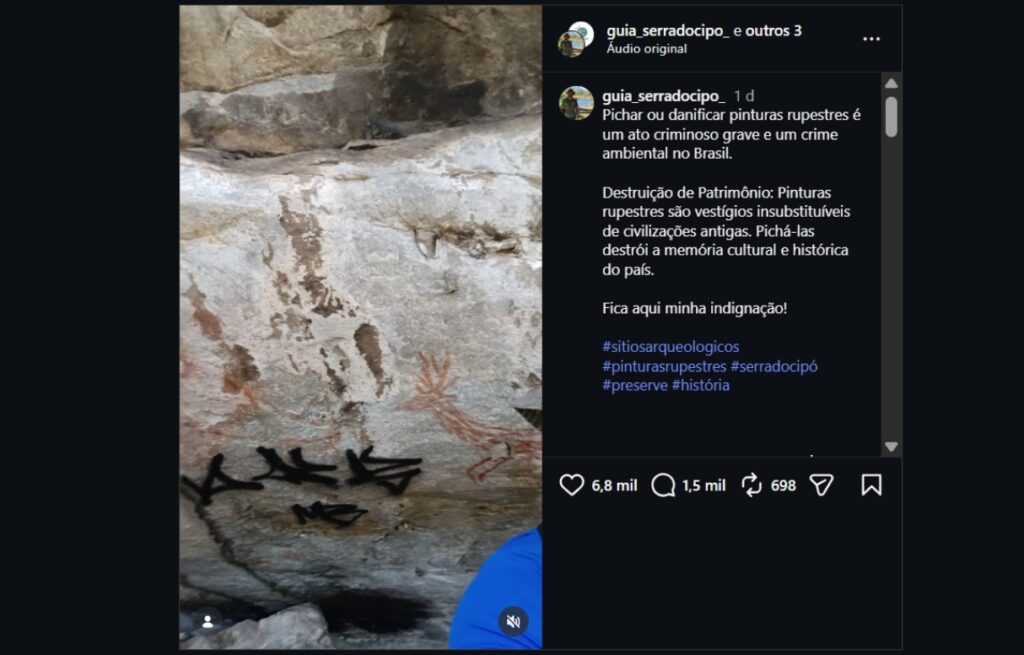 Pichadores Atingem Pinturas Rupestres na Serra do Cipó: Patrimônio em Risco Pichadores Atingem Pinturas Rupestres na Serra do Cipó: Patrimônio em Risco