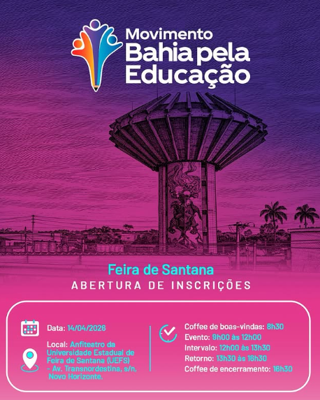 Feira de Santana será palco do Encontro Territorial 2026 do Movimento Bahia pela Educação Feira de Santana será palco do Encontro Territorial 2026 do Movimento Bahia pela Educação