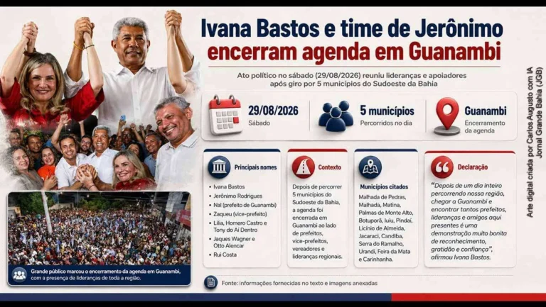 Deputada Ivana Bastos fortalece articulação política em comício de Jerônimo em Guanambi Deputada Ivana Bastos fortalece articulação política em comício de Jerônimo em Guanambi