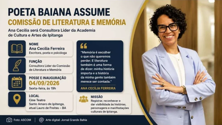 Ana Cecília lidera Comissão de Literatura e Memória da Academia de Cultura e Artes de Ipitanga